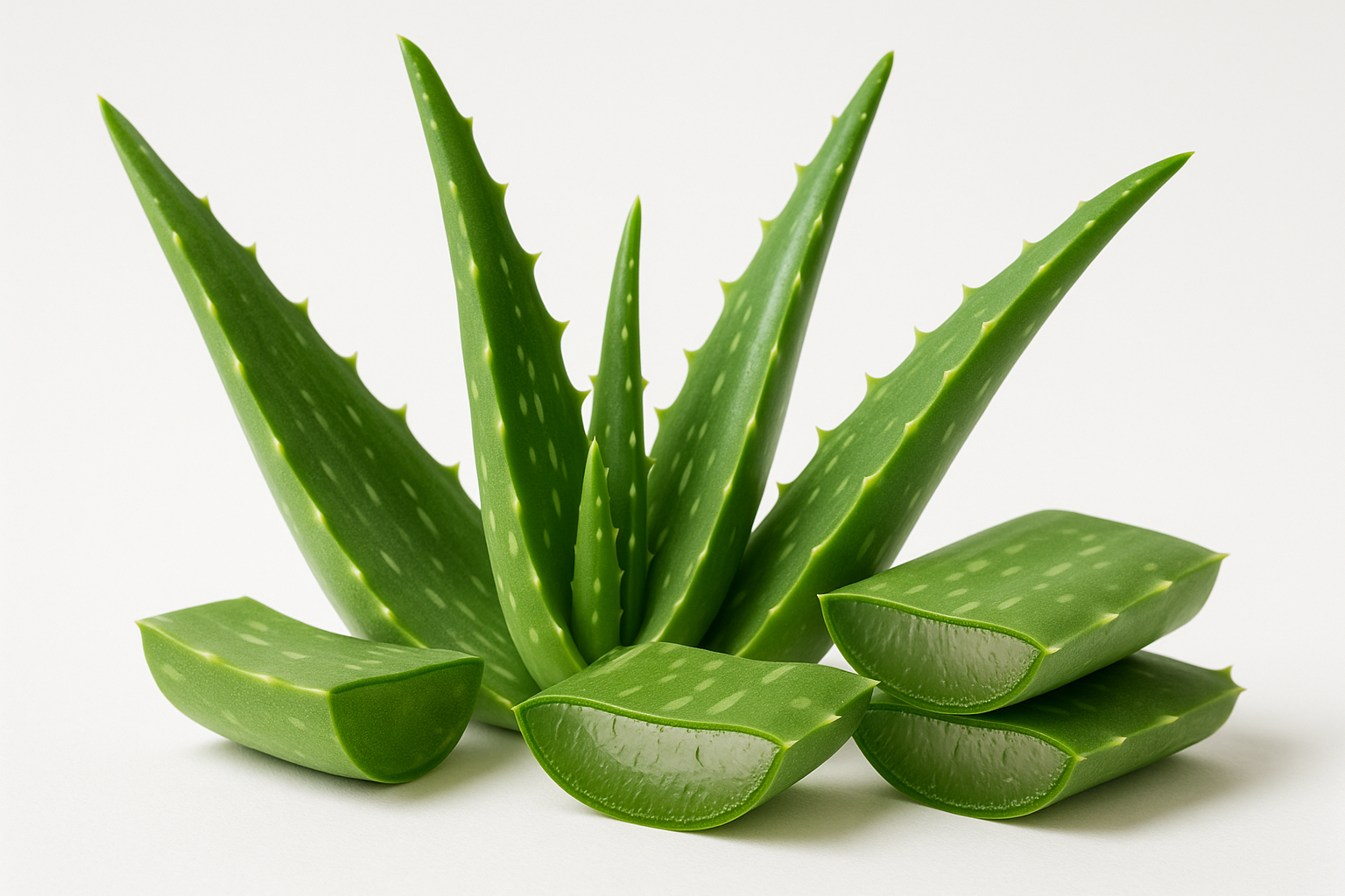 Realistic aloe vera leaves